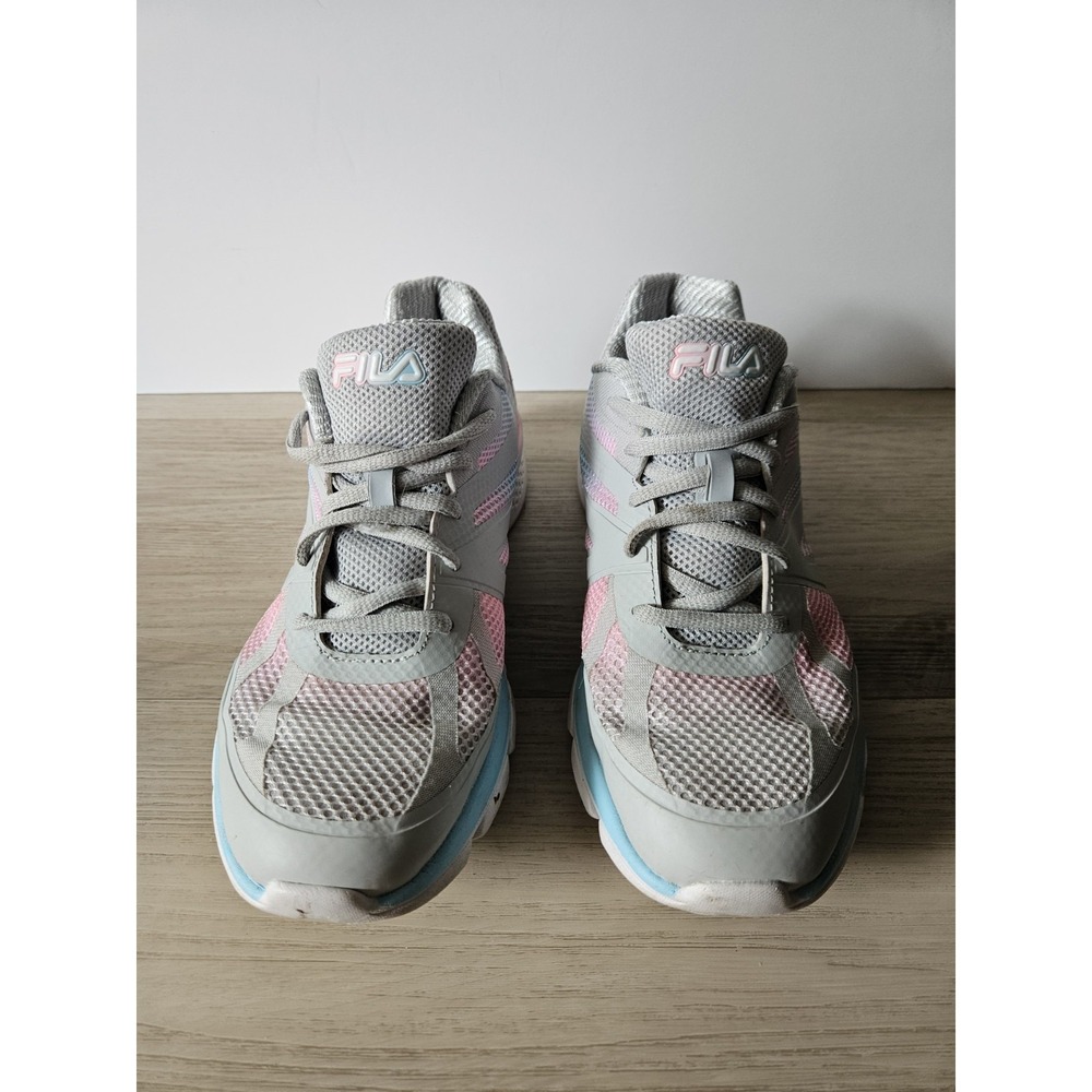 FILA Women's Memory Cryptonic 9 Running Shoes Grey/Pink/Blue Mesh Sneakers - Picture 2 of 7